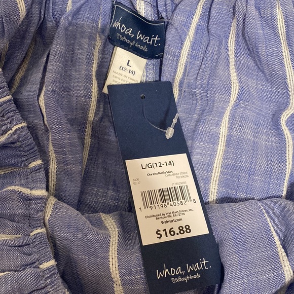 BNWT off the shoulder striped top size Large - Picture 2 of 4